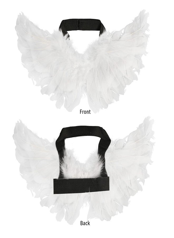 Poualss Pet Angel Wing Devil Wing Pet Halloween Costume Accessory Set for Dog Cat Rabbit Halloween Animal Party Theme Costume Black and White (Black and White, Small) - Image 4
