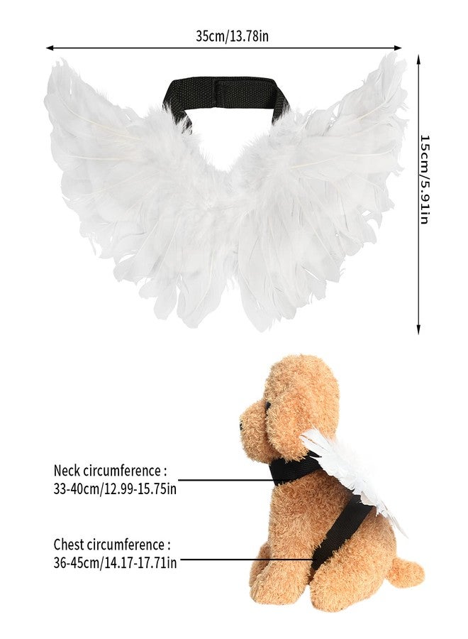 Poualss Pet Angel Wing Devil Wing Pet Halloween Costume Accessory Set for Dog Cat Rabbit Halloween Animal Party Theme Costume Black and White (Black and White, Small) - Image 2