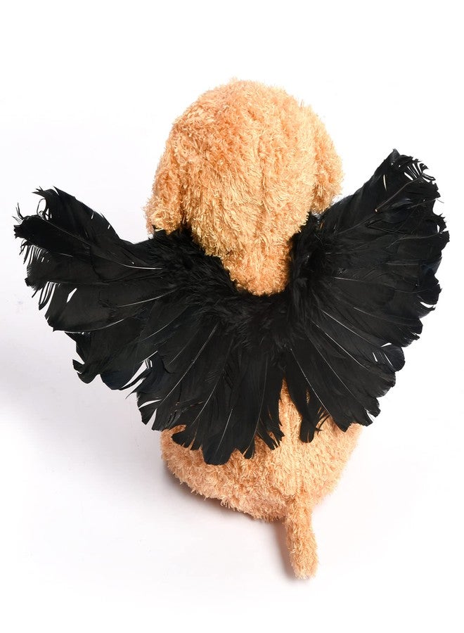 Poualss Pet Angel Wing Devil Wing Pet Halloween Costume Accessory Set for Dog Cat Rabbit Halloween Animal Party Theme Costume Black and White (Black and White, Small) - Image 5