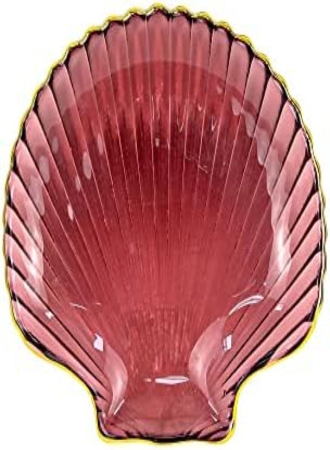 AKDC Snack Plate, Sauce Dish Ocean Starfish Shell Fish Shape Crystal Clear Glass Appetizer Plates Snack Fruit Sushi Dessert, Golden Edges (14Cm) - Image 3