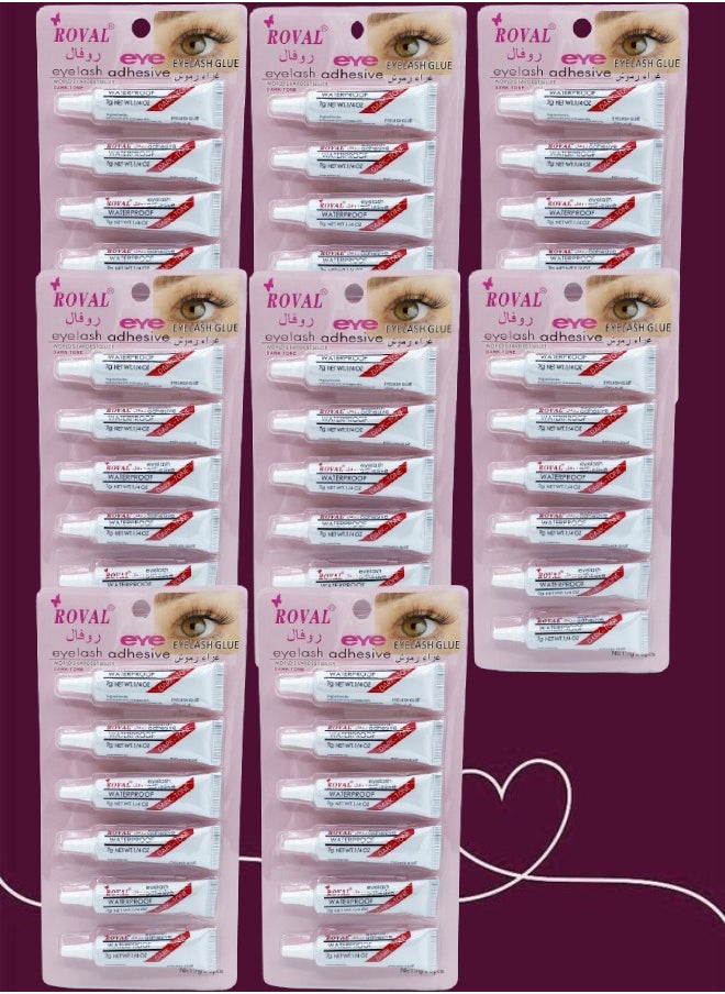 ROVAL 48 Pieces Eyelash Glue Adhesive Dark Tone 7g 