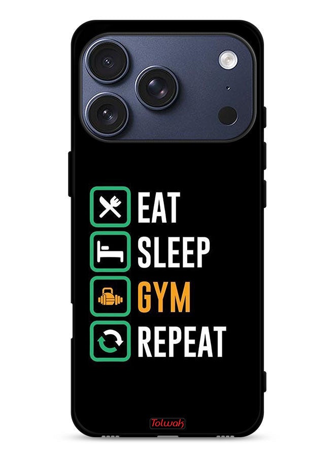 Tolwak Apple iPhone 17 Pro Protective Case Cover Eat Sleep Gym Repeat - Image 1