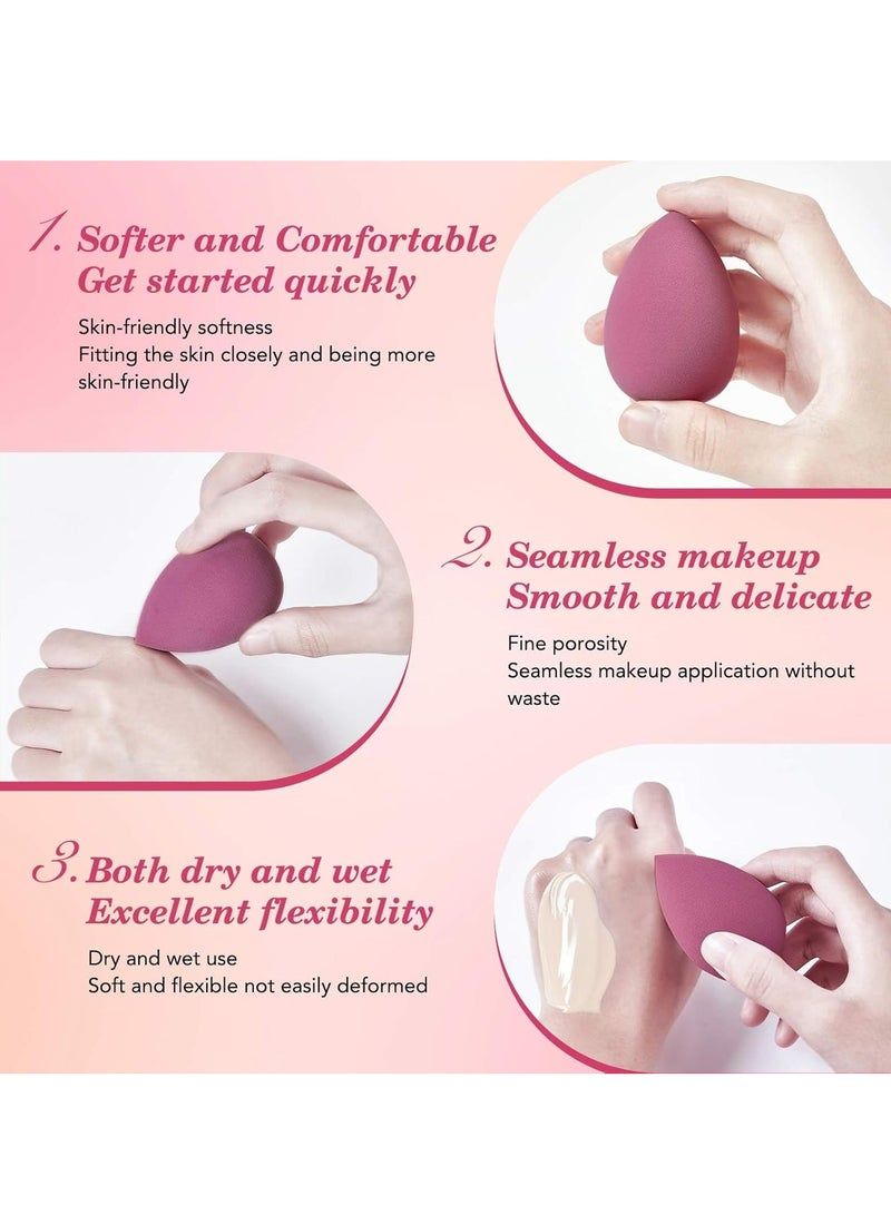 ووفيكسر مجموعة إسفنجات مكياج مكونة من 14 قطعة، إسفنجة بيوتي بلندر لمزج كريم الأساس مع 3 قطع إسفنجات مكياج صغيرة و4 قطع منفوخة بودرة مثلثة الشكل، إسفنجات مكياج ناعمة للوجه، أداة وضع مستحضرات التجميل للبودرة السائلة - Image 3