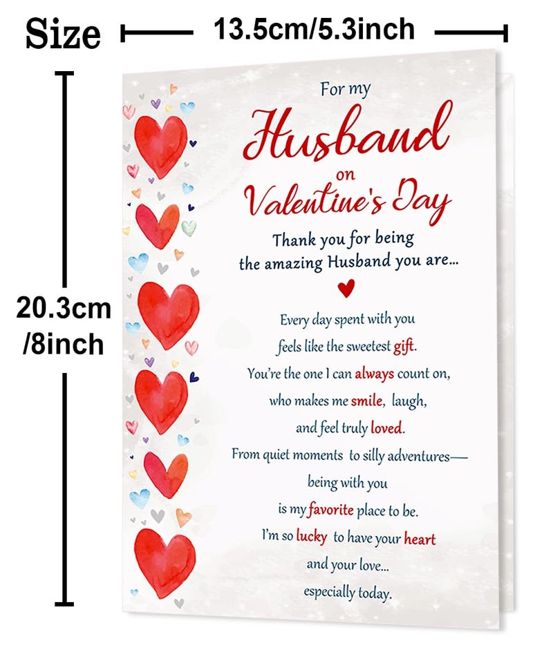 Beixian Valentines Day Cards Gifts for Husband from Wife, Funny Husband Valentines Day Card Gift for Him-8x5.3 Inches, Double-Sided - Image 3