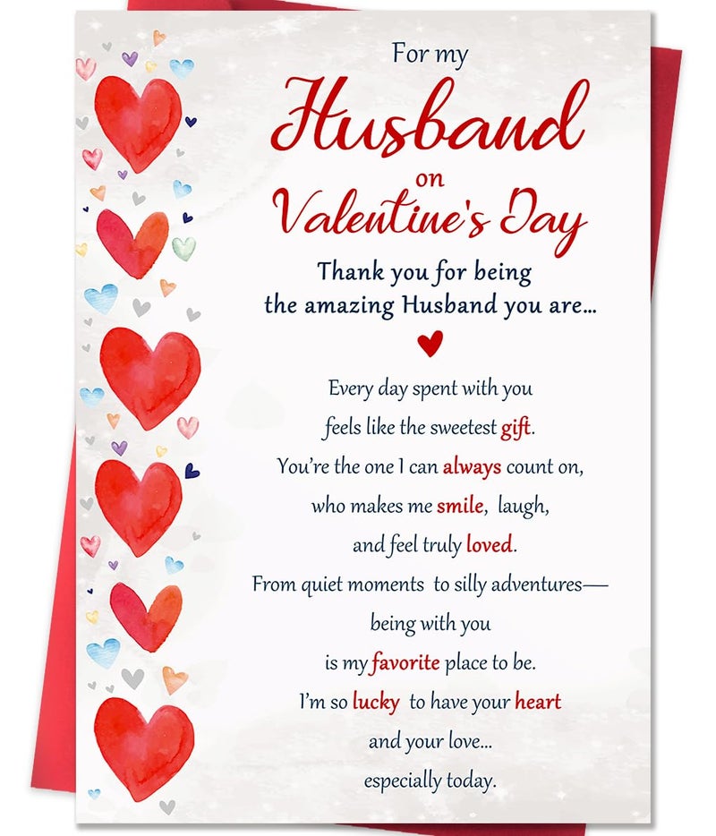Beixian Valentines Day Cards Gifts for Husband from Wife, Funny Husband Valentines Day Card Gift for Him-8x5.3 Inches, Double-Sided - Image 1