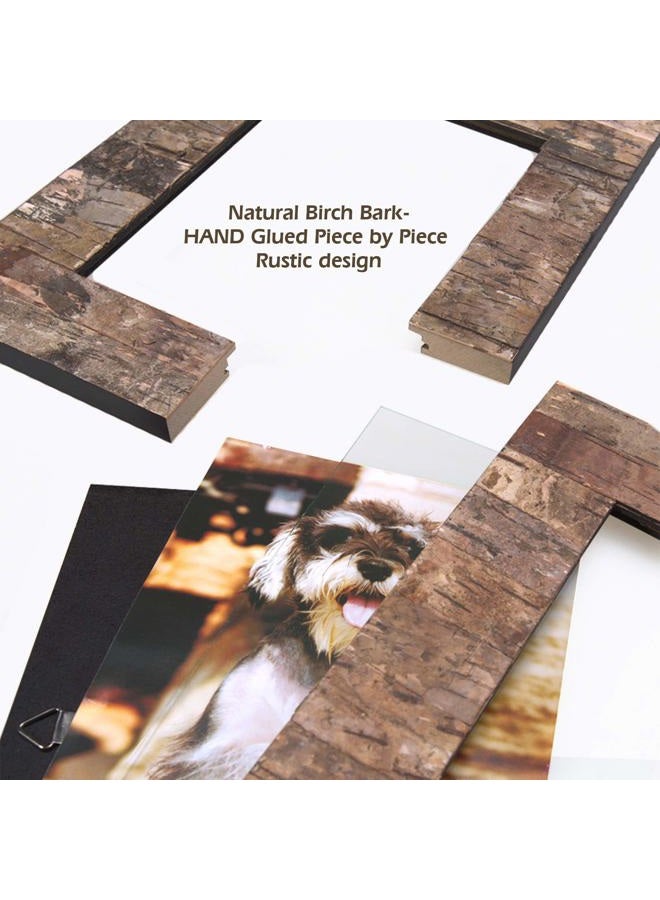 Eosglac Rustic 5 x 7 Wooden Picture Frame, Handmade with Real Birch Bark, Easel Back, Natural - Image 3