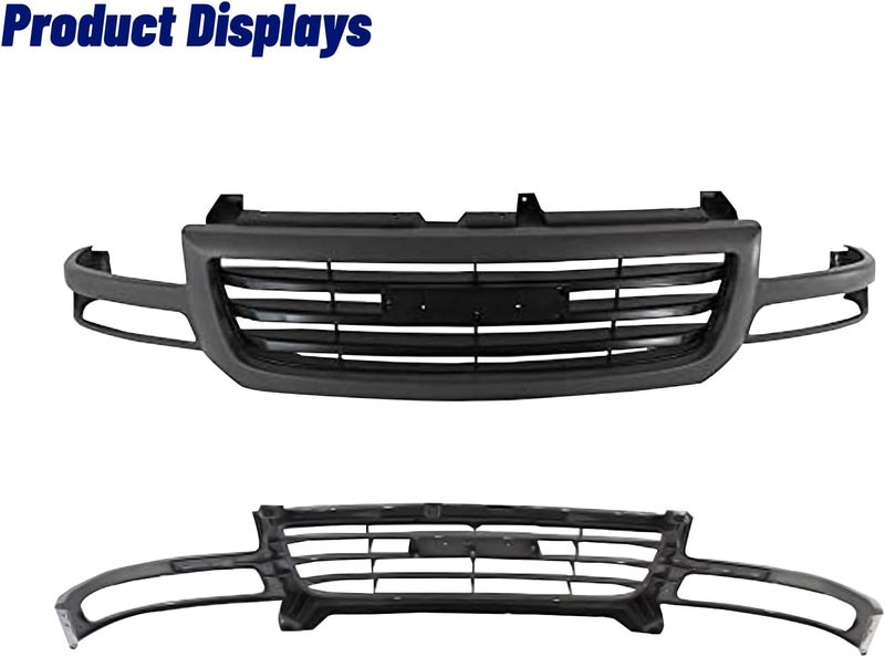 JustDrivably Front Grille Grill Dark Gray Grill Compatible With 2003-2007 GMC SIERRA 1500 2500 GM1200476 19130790 - Image 5