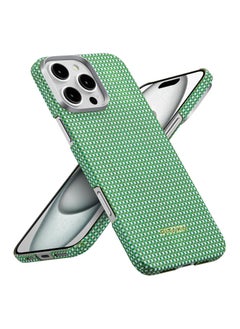 PITAKA pitaka for iPhone 16 Pro Case Compatible with MagSafe, Thin & Light iPhone 16 Pro Case with a Caseless Feel, 1500D Aramid Fiber Woven Ultra Slim Case - Forest  - Image 1