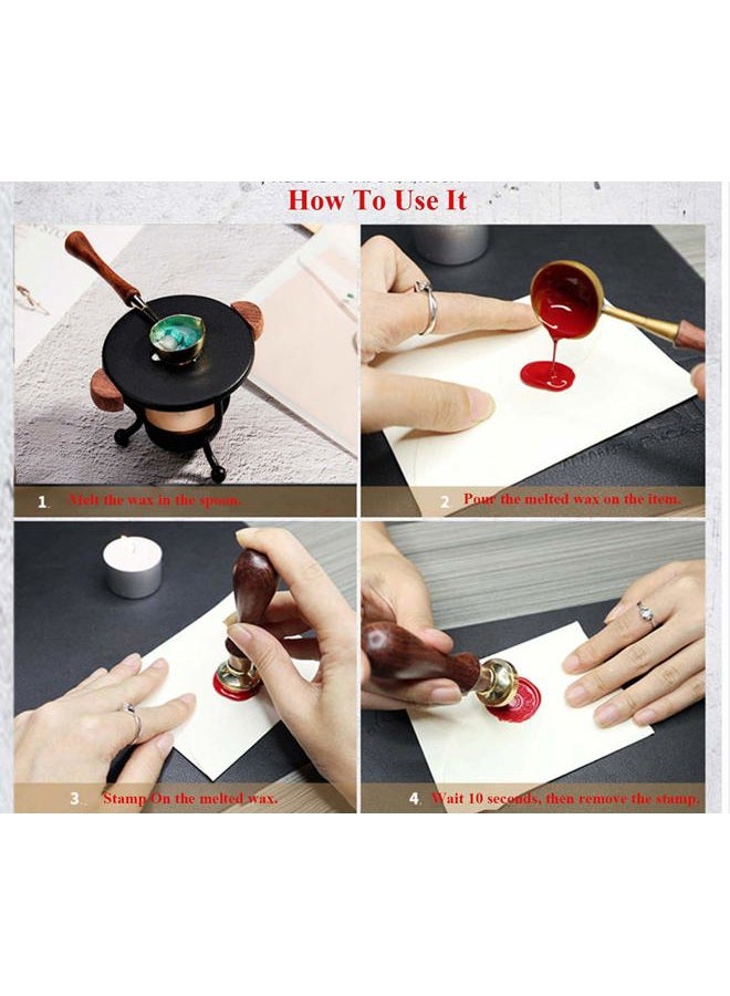 PDFans Windspeed Wax Seal Warmer Stamp Set With Sealing Furnace Tool, Spoon for Melting Beads or Sticks, Spoon Holder for Wedding Envelope Seal - Image 4