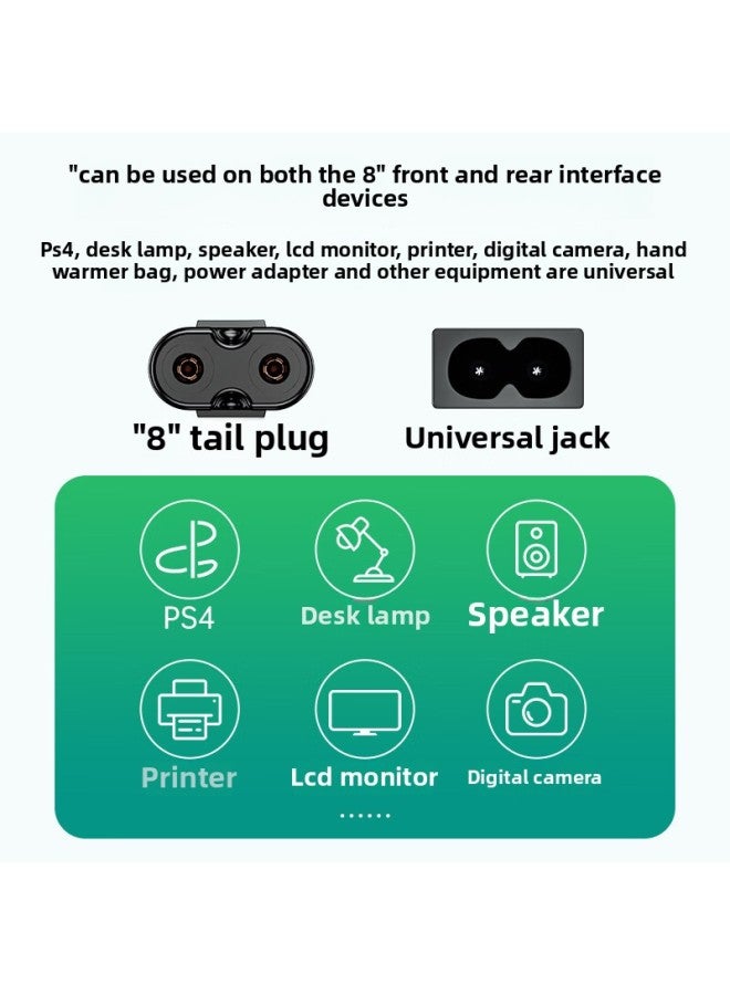Shanze National Standard Two-plug 8-word Power Cable Eight-word Tail Double-hole Universal Cable 0.5/1/2 M CD-10/15-Color:Double-hole Eight-character [3C Certification] 0.5 M CD-05 - Image 5