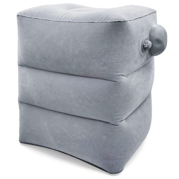 INFLATABLE AIR TRAVEL PILLOW LEG PILLOWS FOR SLEEPING PORTABLE FOOTREST PILLOW FOR FLIGHT HOME OFFICE FOOTSTOOL SELFINFLATABLE AIR TRAVEL PILLOW FOR ADULT KIDSGREY