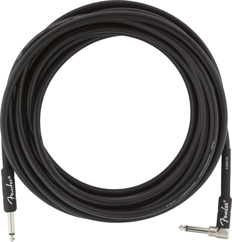 Fender Professional Series Instrument Cable, Straight/Angle, Black, 18.6ft - Image 2