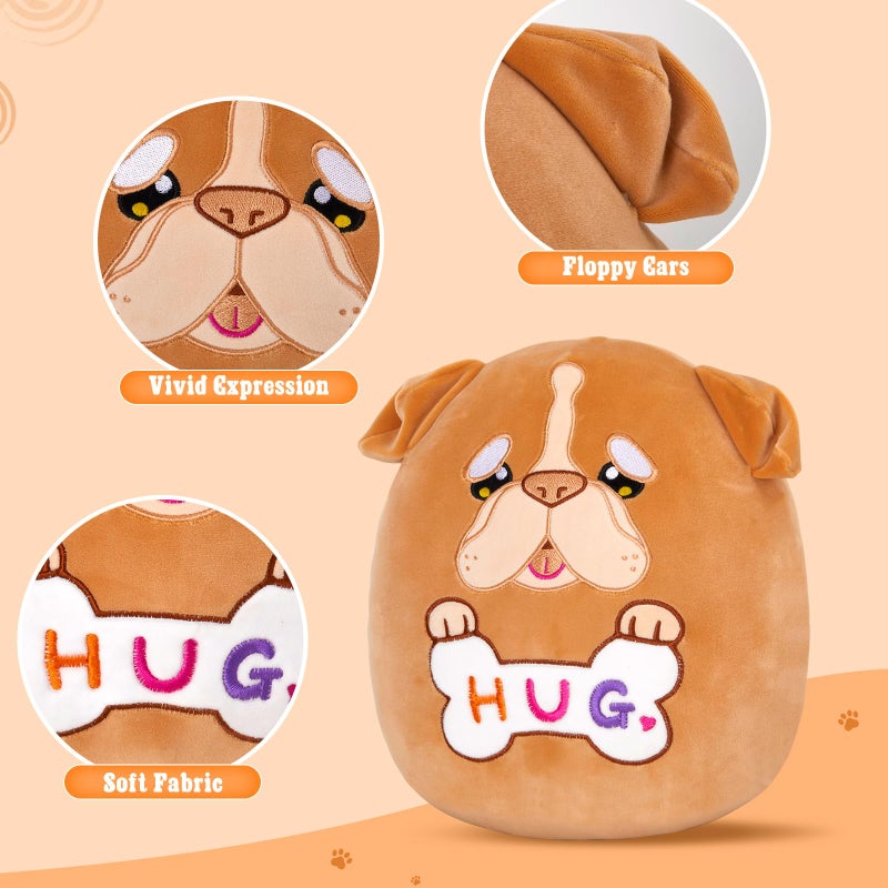 Glow Guards 12 Inch English Bulldog Plush Pillow Cute Bulldog Stuffed Animal Soft Bulldog Plush Toy Stuffed Animals Bulldog Birthday Gift for Boys Girls Kids Brown Bulldog - Image 3