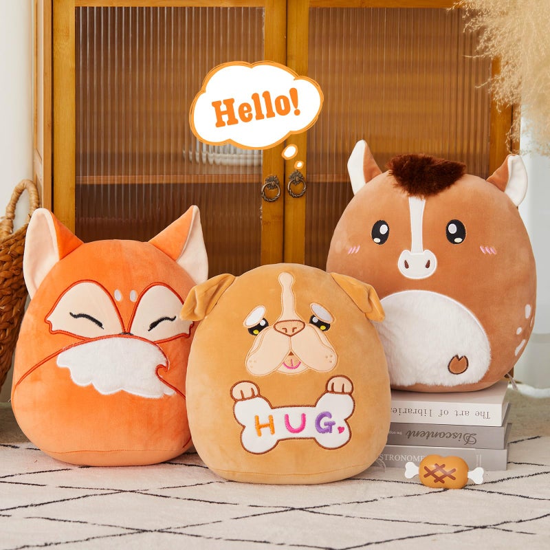 Glow Guards 12 Inch English Bulldog Plush Pillow Cute Bulldog Stuffed Animal Soft Bulldog Plush Toy Stuffed Animals Bulldog Birthday Gift for Boys Girls Kids Brown Bulldog - Image 5