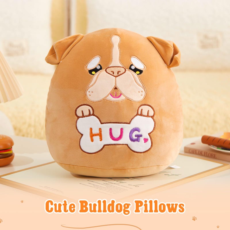 Glow Guards 12 Inch English Bulldog Plush Pillow Cute Bulldog Stuffed Animal Soft Bulldog Plush Toy Stuffed Animals Bulldog Birthday Gift for Boys Girls Kids Brown Bulldog - Image 4