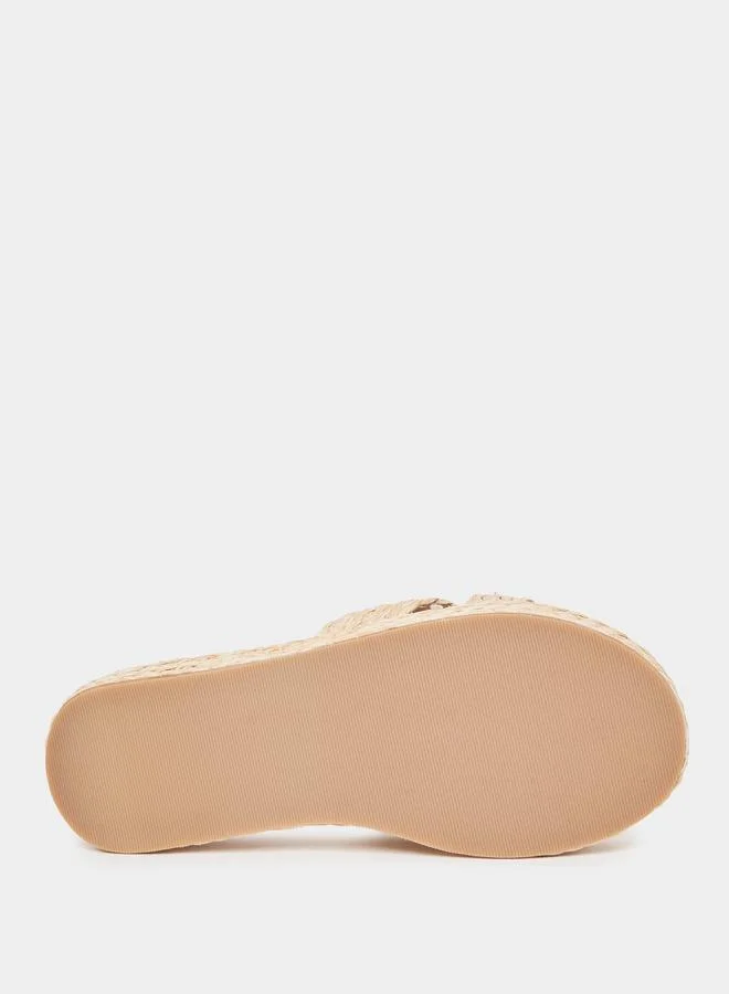 Styli Woven Espradille Wedge Flatform Heeled Sandals