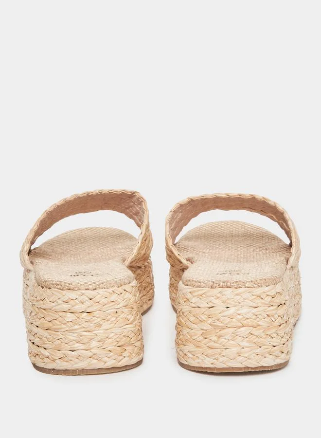 Styli Woven Espradille Wedge Flatform Heeled Sandals