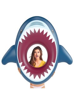 Jasonwell Inflatable Shark Pool Float Shark Floaties Water Fun Summer Beach Swimming Pool Tube Inflatables Ride On Pool Party Raft Lounge Toys For Kids Adults  - Image 5