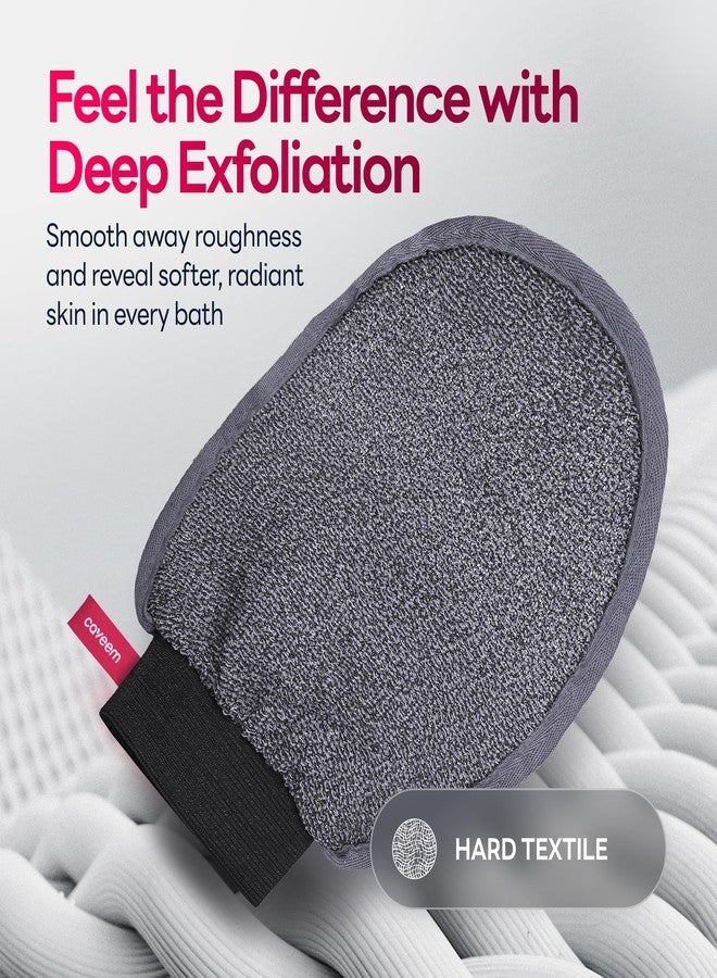 Caveem Exfoliating Mitt, Body Scrubber for Deep Exfoliation, Korean Scrub Mitt, Turkish Body Exfoliator for Remove Dead Skin, Gentle Lightweight Loofah Bath Glove for Shower (2 Pack) - Image 3
