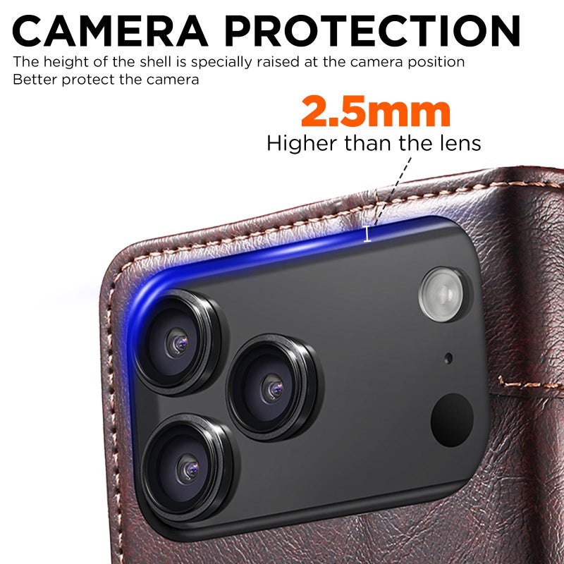 Suteni For Iphone 17 Pro Max Baroque Calf Texture Buckle Wallet Leather Phone Case(Brown) - Image 4