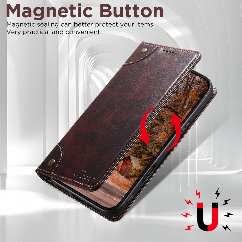 Suteni For Iphone 17 Pro Max Baroque Calf Texture Buckle Wallet Leather Phone Case(Brown) - Image 3