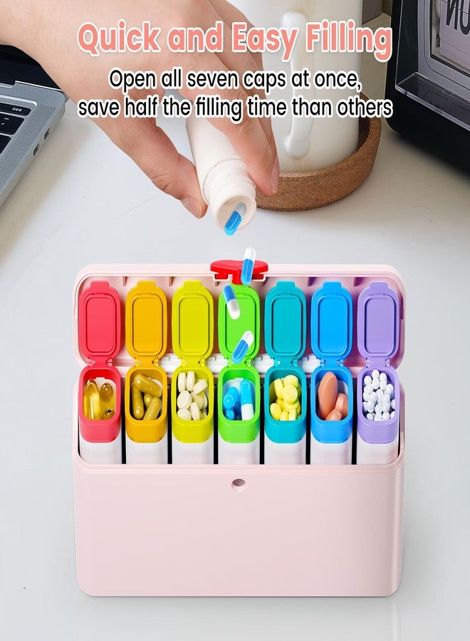 Odaro Weekly Pill Organizer 2 Times a Day, Large Pill Box 7 Day, Daily Twice Am Pm Medicine Organizer, Travel Contaniner for Medicine, Vitamin and Supplement, Pink - Image 4