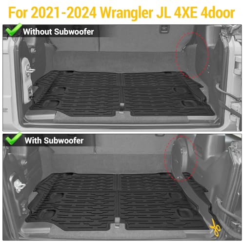 JTYZSM حصيرة شحن خلفية JTYZSM لجيب رانجلر JL 4XE 2021-2025، واقيات شحن لجميع الأحوال الجوية، حماية TPE، حصيرة صندوق مضادة للانزلاق لجيب رانجلر JL 4XE 2021 2022 2023 2024 2025، ملحقات 4 أبواب - Image 2