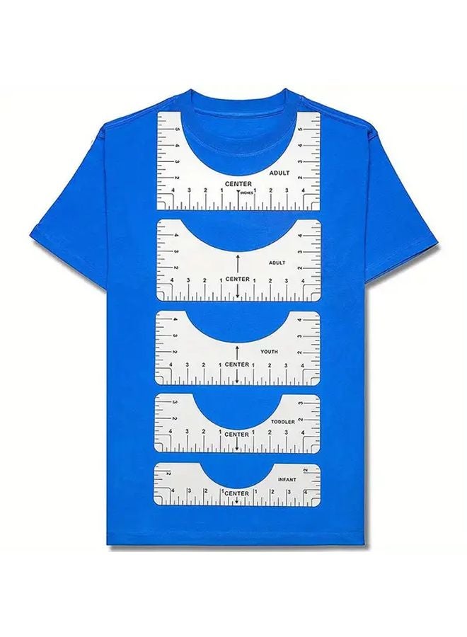 5pcs White T Shirt Alignment Tool PVC Ruler Guide For Heat Press Vinyl - Image 1