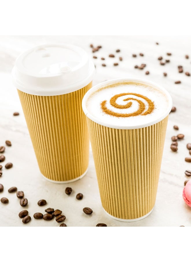 Restaurantware Restaurantware 20 Ounce Ripple Insulated Coffee Cups, 250 Double Wall Corrugated Tumblers, Leakproof, Sustainable Kraft Paper Design, Ribbed Surface, Secure Grip, Matching Lids Sold Separately  - Image 3