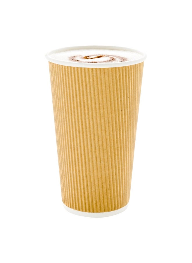 Restaurantware Restaurantware 20 Ounce Ripple Insulated Coffee Cups, 250 Double Wall Corrugated Tumblers, Leakproof, Sustainable Kraft Paper Design, Ribbed Surface, Secure Grip, Matching Lids Sold Separately  - Image 2