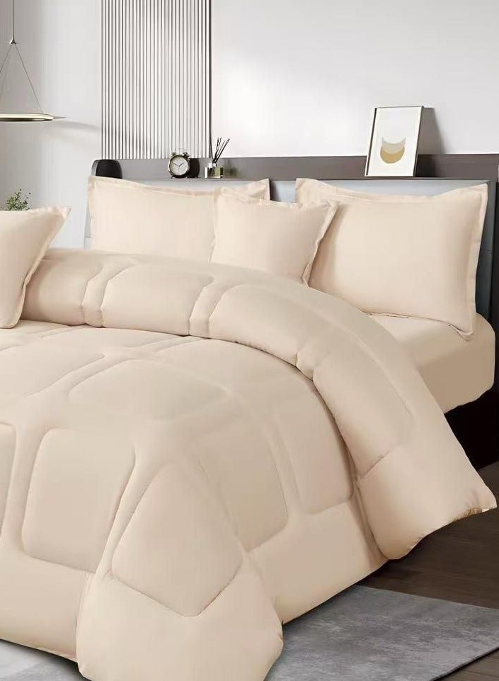 Plain double duvet cover set, king size bed sheet, 6 pieces, size 240 x 220 cm - Image 2