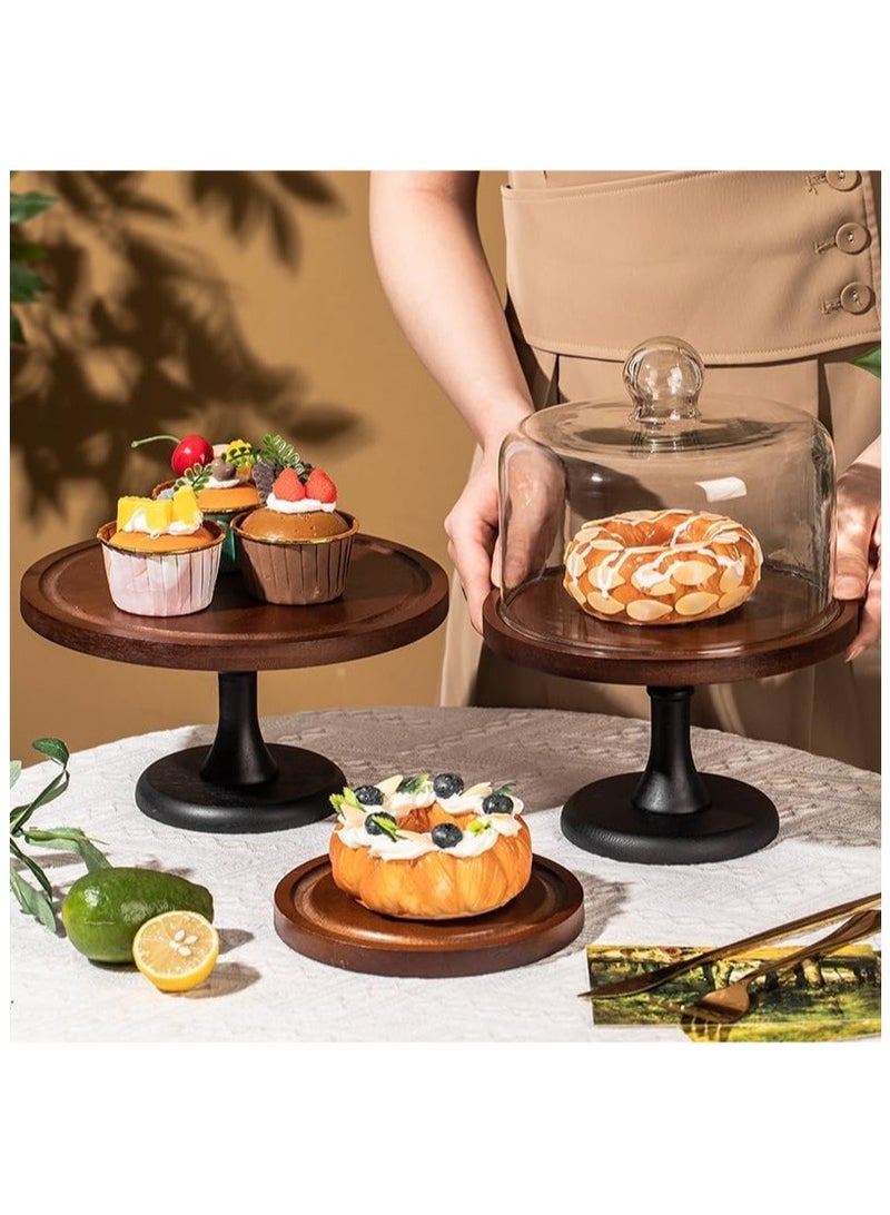 Vparty Premium Acacia Wood Cake Stand with Glass Cover – Elegant and Stylish Cake Plate for Weddings, Parties, Dessert Display, Perfect for Showcasing Cakes, Pastries, and Treats, Durable Acacia Wood Base, Ideal for Special Occasions  - Image 5