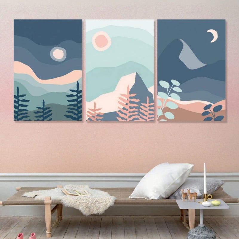 Marktna Three luxurious canvas prints with a modern design and a hollow frame, measuring (120×60), three pieces - Image 1