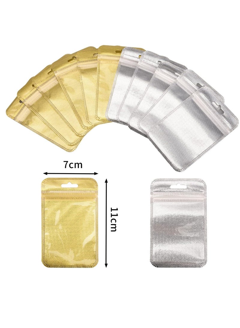 KASTWAVE 100 PCS Mylar Bags, Holographic Bags, Baggies,   Small Plastic Bags, Resealable Sweet Pouches, Wax Melt Bags, Sample Bags for Lipgloss, Jewelry, Eyelash - Image 2