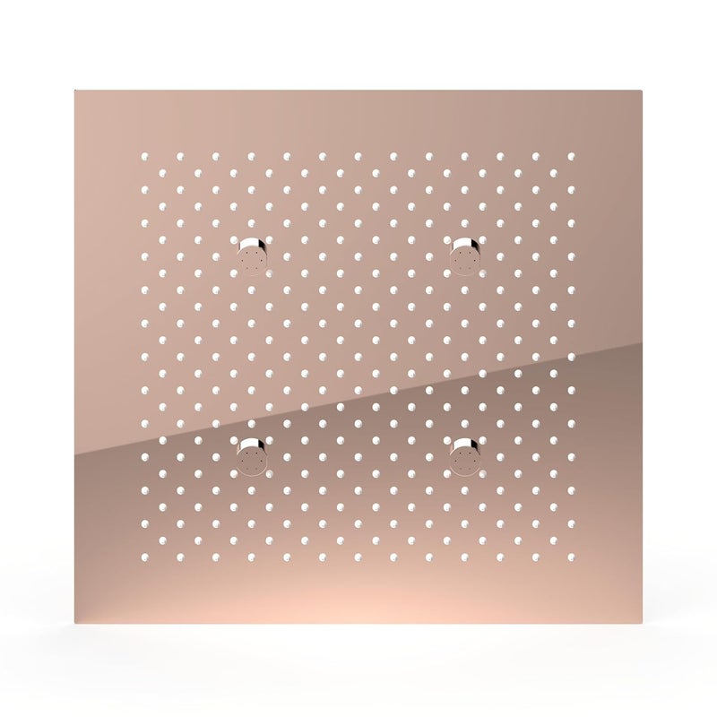 AURIGA Multifunction Shower | 400mm x 400mm | Rainfall + 4 Mist | Rose Gold Mirror Finish | Luxury | 100% Openable | Modern | With False Ceiling Mounting Installation Kit | CMRSM4040 ROSE GOLD - Image 1