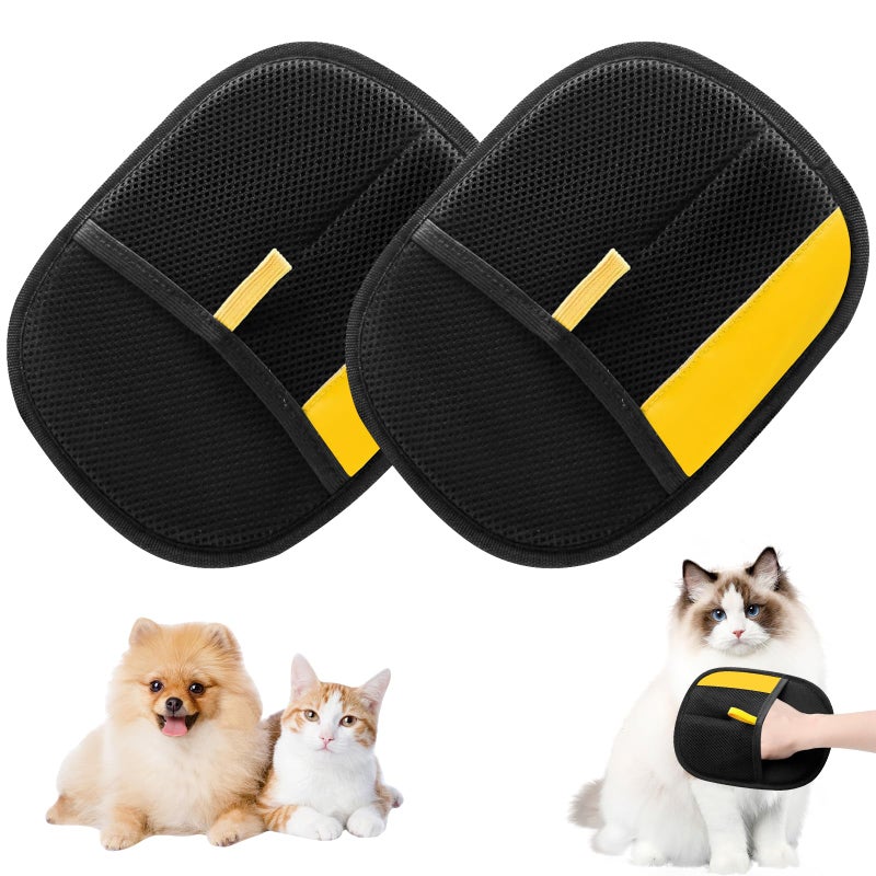 KLIFE Pet Hair Remover Glove, Electrostatic Pet Hair Removal Gloves for Cats & Dogs, Reusable Double Sided Pet Hair Remover for Couch, Furniture, Carpet, Car Seat(2pcs) - Image 1