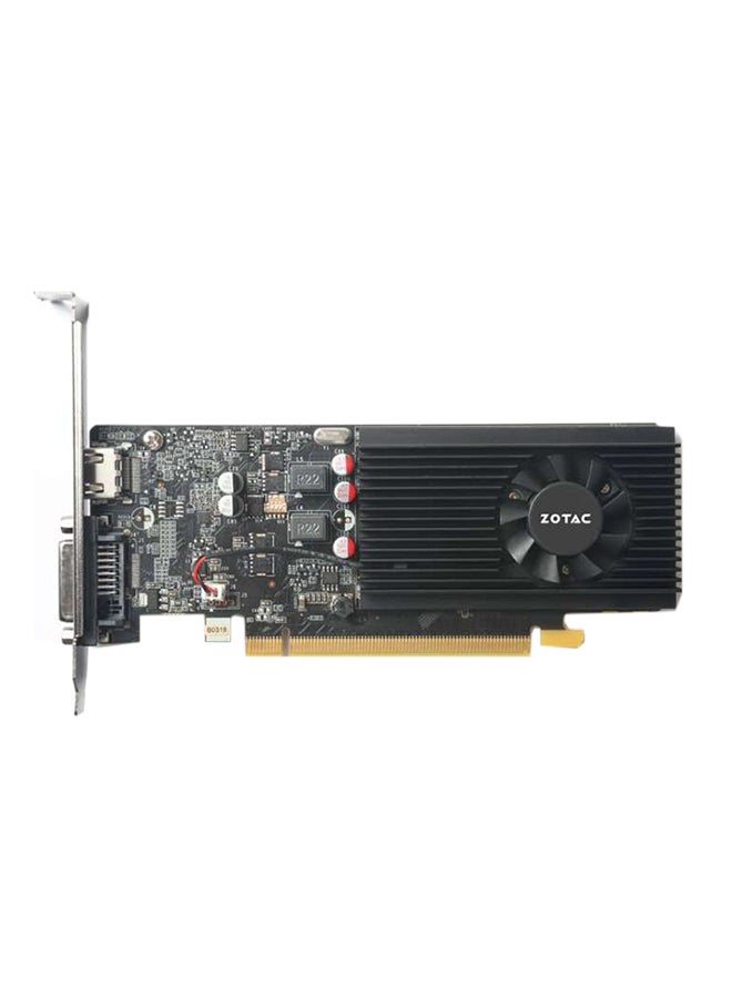 بطاقة رسومات زوتاك جيفورس GT 1030 بذاكرة سعة 2 جيجابايت 64 بت من نوع GDDR5  لمنفذ PCIe 3.0 وخاصية حماية المحتوى الرقمي ذو النطاق الترددي العالي أسود