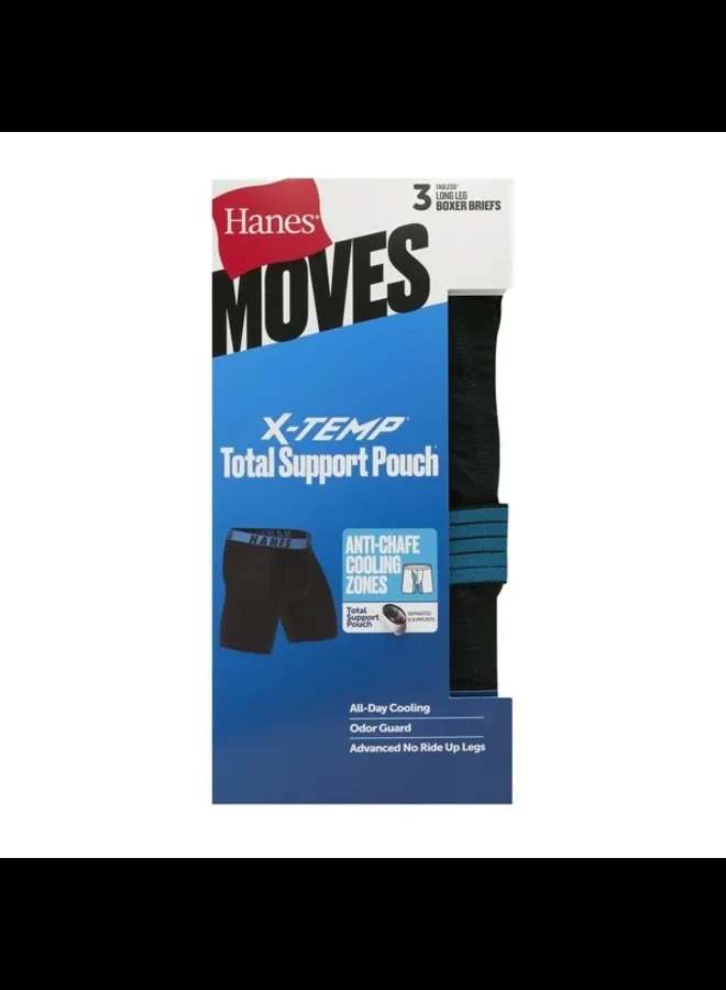 Hanes  MTSPL3 Long Leg Boxer Mens Hanes P3 MRL Moves NS TSP  | Best Price UAE