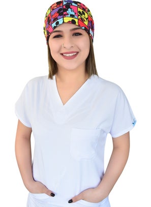 Nur Ortopedi Nur Orthopedics Colorful Mickey Doctor Nurse Hospital Medical Surgical Cap  - Image 4