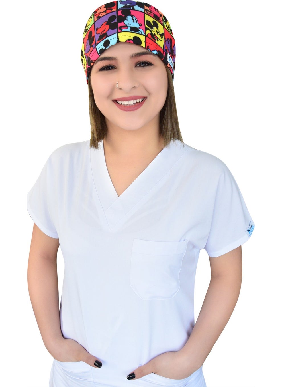 Nur Ortopedi Nur Orthopedics Colorful Mickey Doctor Nurse Hospital Medical Surgical Cap  - Image 4
