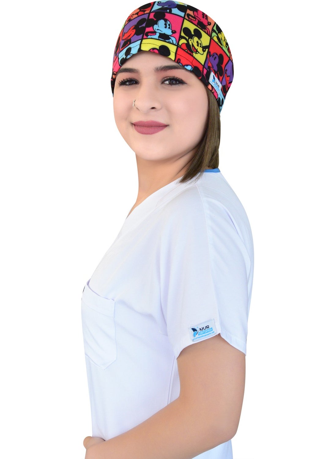 Nur Ortopedi Nur Orthopedics Colorful Mickey Doctor Nurse Hospital Medical Surgical Cap  - Image 3