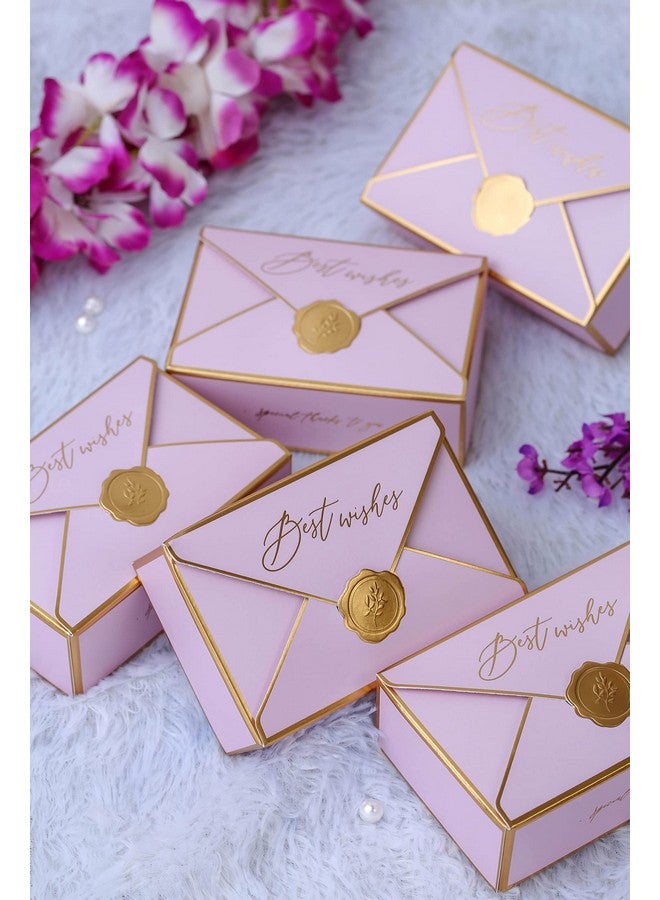 Satyam Kraft SATYAM KRAFT 10 Pcs Small Decorative Folding Storage Paper Box For Return Gift, Boxes, Engagement, Dry Fruits Gifting & Wedding Invitations (Pack Of 10) (Light Pink) - Image 1