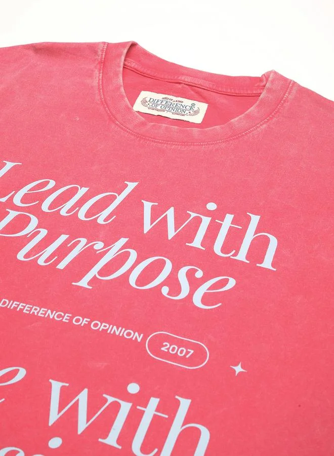 Difference of Opinion Men Oversized Acid Wash Printed T-Shirt