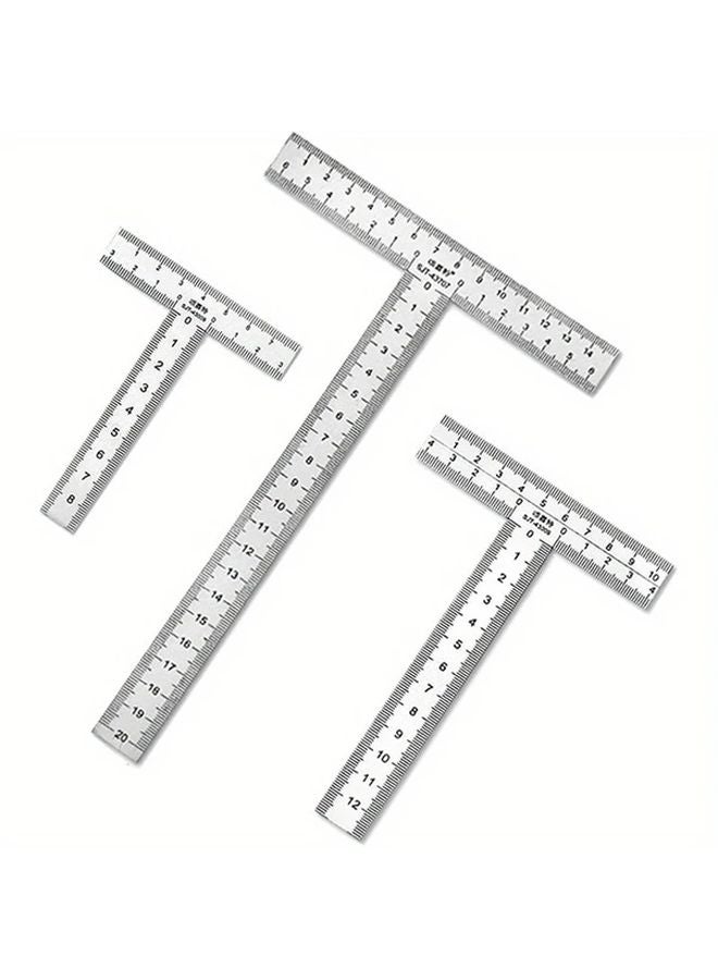 Stainless Steel T Shaped Ruler 90 Degree Right Angle 200x150mm Precision Markings - Image 2