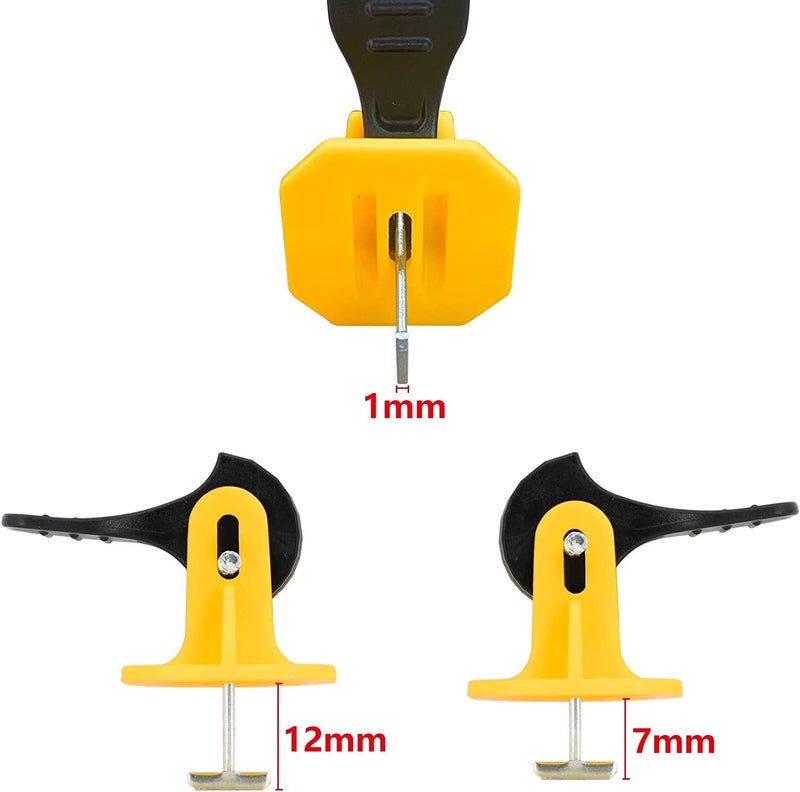 Sherni Sherni Tile Leveling System Kit Tile Spacers Reusable 50pcs Floor Leveling Compounds Upgraded Adjustable Replaceable Spare Steel TPinTile Installation Leveler Tool Set for WallFloor Yellow  - Image 2