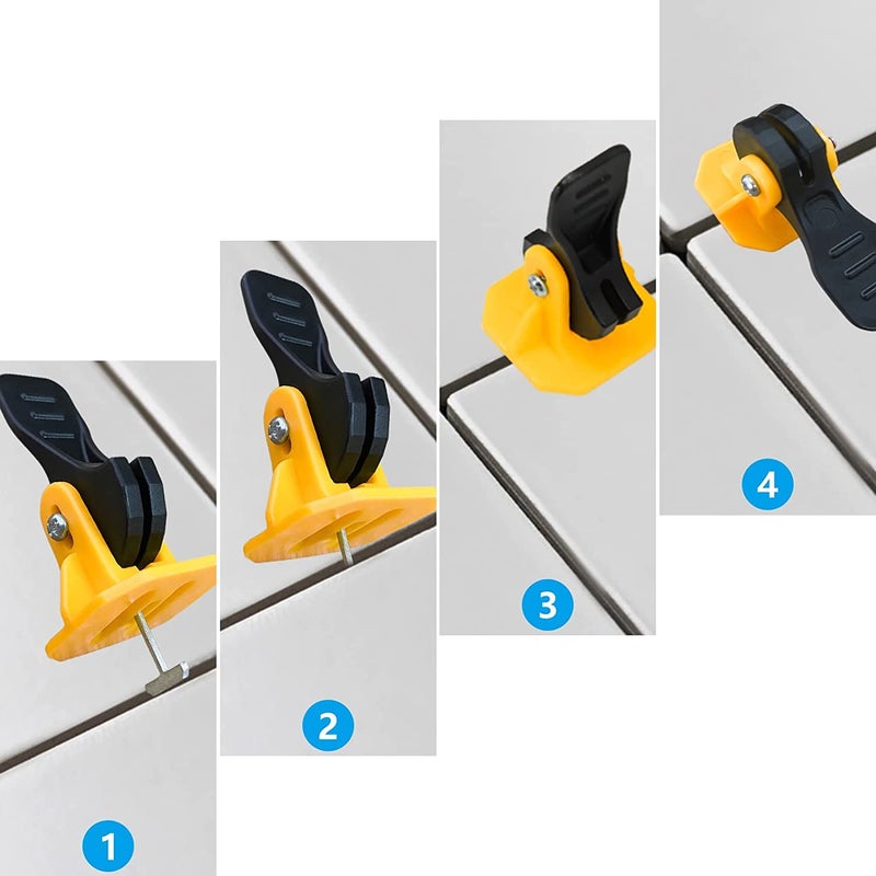 Sherni Sherni Tile Leveling System Kit Tile Spacers Reusable 50pcs Floor Leveling Compounds Upgraded Adjustable Replaceable Spare Steel TPinTile Installation Leveler Tool Set for WallFloor Yellow  - Image 5
