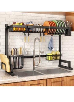 Generic Arabesque 2-Tier Adjustable Width Stainless Steel Kitchen Dish Storage Rack  - Image 1