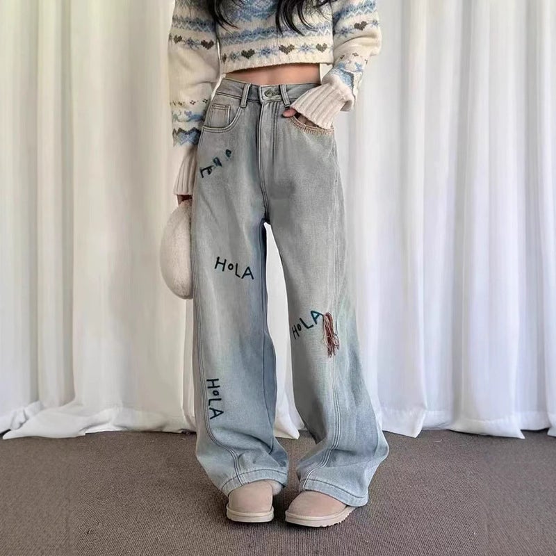 Unisex Casual Daily Denim Jeans - Image 3