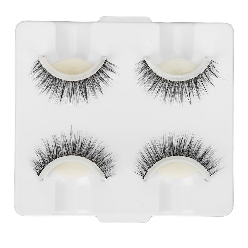 2 Pairs Self Adhesive False Eyelashes Glue Free Reusable Comfortable Natural Look False Eyelashes with Adhesive Strip LD-2202 - Image 2