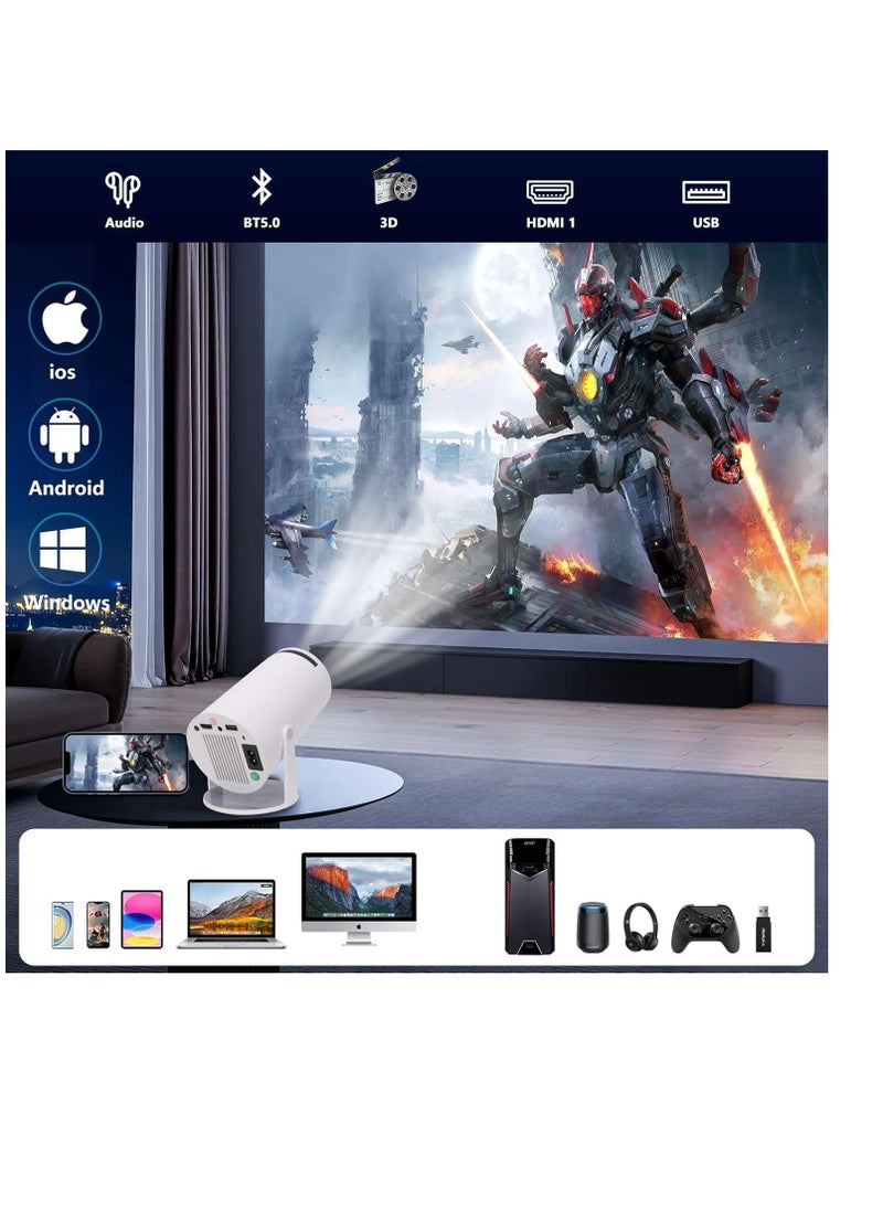 Generic - Portable Mini Projector with Android 12, Support 1080P Full HD Projector 200ANSI, with WiFi 6 and Bluetooth 5.0 Projectors Home Theater, Outdoor Cinema Projector, Support Mobile Phone Projection - Image 1